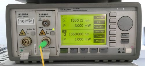 Agilent 8163A Mainframe, 81689A Tunable Laser And 81634A (low PMD) Sensor.