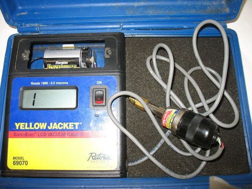 Yellow jacket superevac lcd vacuum gauge model 69070 used for sale