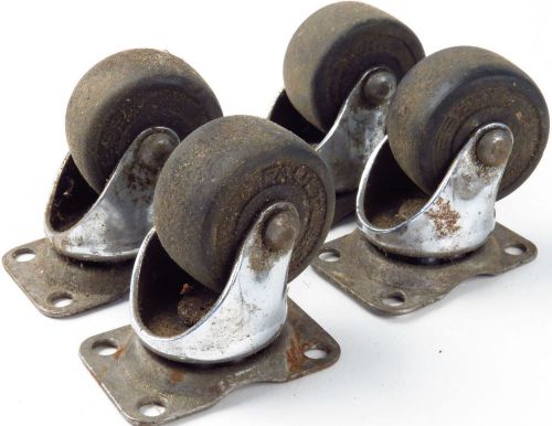 Vtg faultless wheel furniture salvage iron chrome swivel caster lot industrial for sale