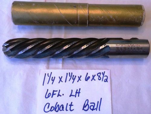 Left Hand10 Pc. Lot 1-1/4 x 1-1/4 x 6 x 8-1/2  6FL. LH Cobalt Ball End Mills New