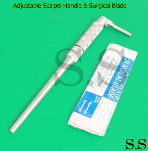 ROUND PATTERN ADJUSTABLE 7 WAYS SCALPEL HANDLE #4+10 STERILE SURGICAL BLADES #22