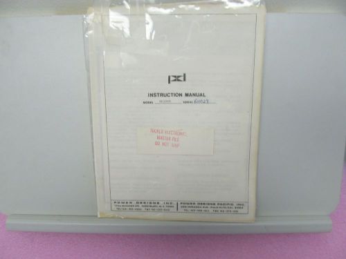 POWER DESIGNS 36100R POWER SUPPLY  MANUAL/SCHEMATICS/PARTS LIST