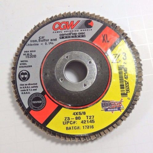 CGW Flap Wheels, 4&#034; x 5/8&#034;, 80 Grit, QTY 5, 42145 |QK3| RL