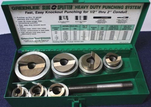 Greenlee 7307 Slug Splitter Heavy Duty Knockout Punch Set 1/2&#034; to 2&#034;