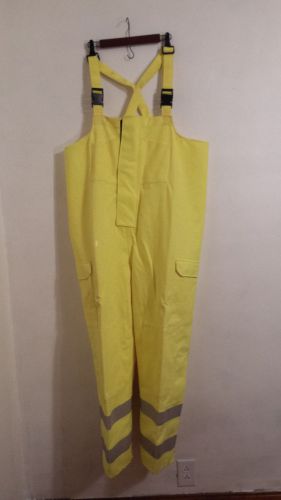 NASCO Omega Flame Resistant HiVis Rain Bib Trousers Chemical Splash Resistant XL