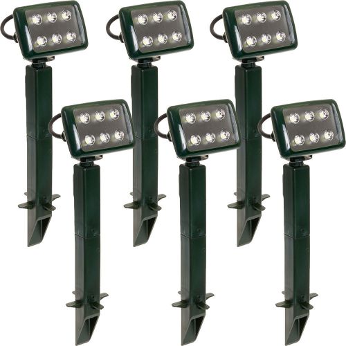 LUMATEQ Green 6 LED 1 Watt Low Voltage Adjustable Waterproof Spotlight (6 Pack)