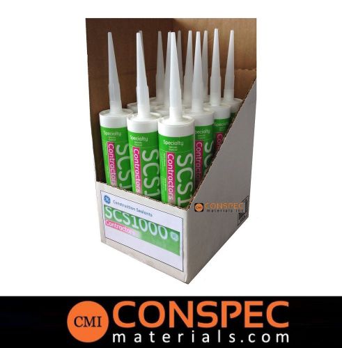 GE SCS 1000 Contractors ALUMINUM Translucent Silicone Sealant 12-Pack Tubes