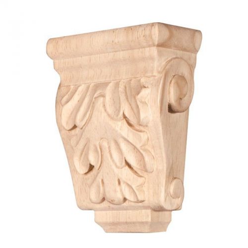 Oak Solid Wood- 3&#034; x 1-3/4&#034; x 4-1/4&#034; Mini Corbel w/ Acanthus Detail-#CORMJ-OK