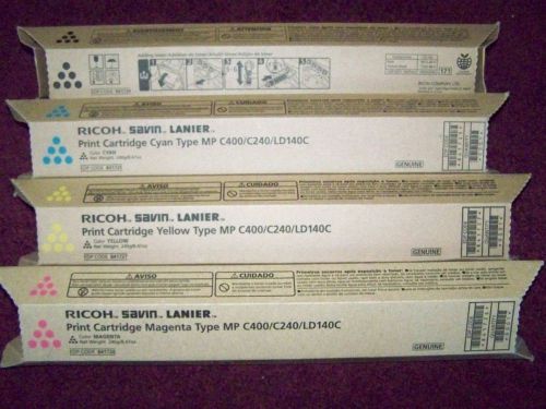 RICOH MPC300,MPC400,SAVIN C230,C240,LANIER LD130C, LD140C GENUINE TONER SET 0F 4