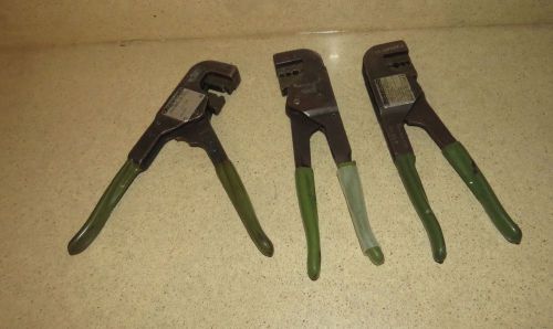 ^^ LOT OF THREE T&amp;B THOMAS &amp; BETTS WT-232 / WT-230 / WT-203  CRIMPERS  -  ( X )