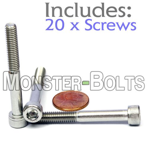 M6 x 50mm – Qty 20 – DIN 912 SOCKET HEAD Cap Screws - Stainless Steel A2 / 18-8