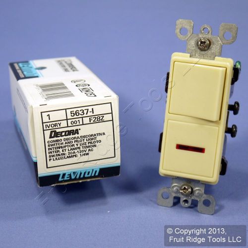 Leviton Ivory Decora Rocker Wall Switch with Pilot Light 20A 5637-I