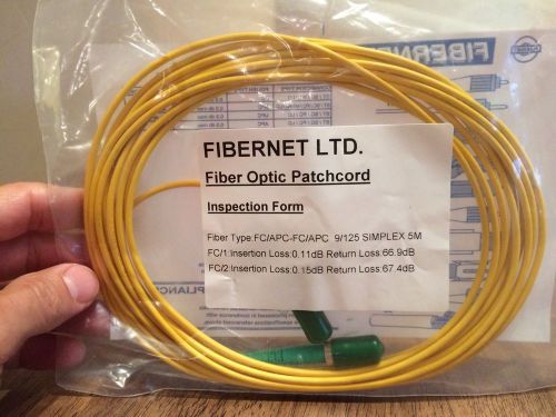 Single Mode Fiber Optic Cable 5 Meters Length Patch Cord FC/APC To FC/APC