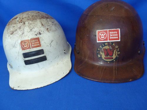 Vintage MSA Hardhat Fiberglass w/ Suspension - Westinghouse - Lot of 2 Skullgard