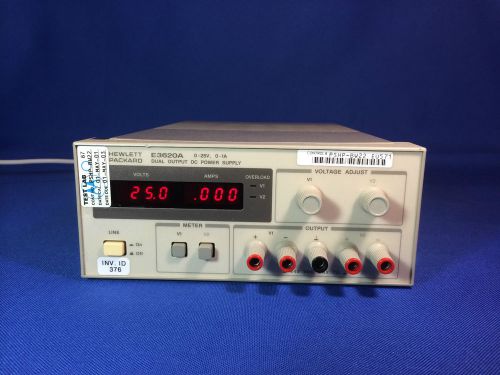 Agilent / HP E3620A 50W 0-25V/  0-1A Dual Output DC Power Supply, Tested