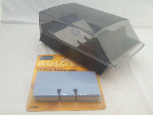 Rolodex VIP 24C Business Address Telephone File Box 2x4 Unused Cards Black Smoke