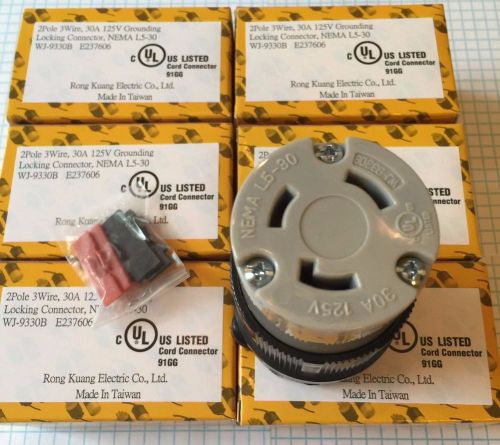 6 UNITS, NEMA L5-30, 2 POLE, 3 WIRE, 30A, 125V LOCKING CONNECTOR, UL LISTED