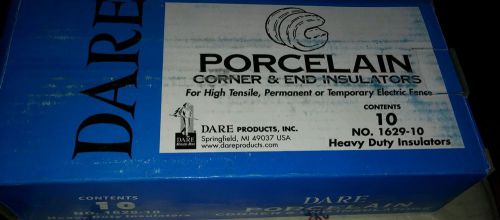 Dare Porcelain Corner &amp; End Insulators For hi tensile, &amp; other elec. Fences NIB