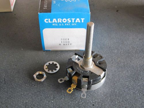 Lot / 6 Clarostat 58C1-1.5K 1.5K Ohms Potentiometer Single Turn 4 Watt NEW