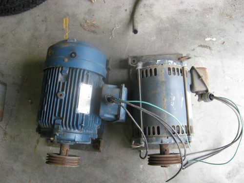 Siemens 10 hp 3 phase motor &amp; dayton 15 hp 3 phase motors (selling as one lot) for sale