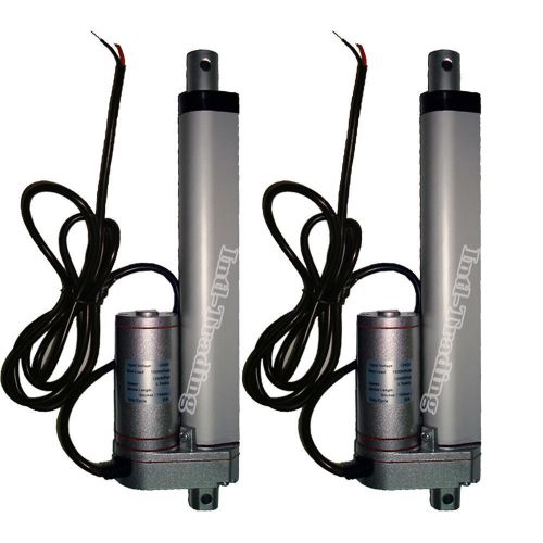 Set of 2 Linear Actuators 6&#034; Stroke 330 Pound Max Lift 12Volt DC Electric Motor