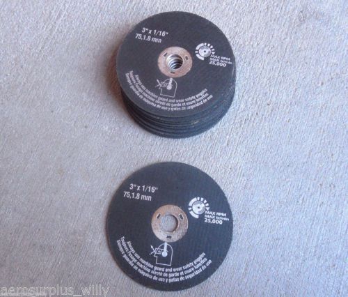 Qty 8 - 3&#034; x 1/16 Thick x 3/8 AIR METAL WHEEL CUTTING DISC 25,000 RPM