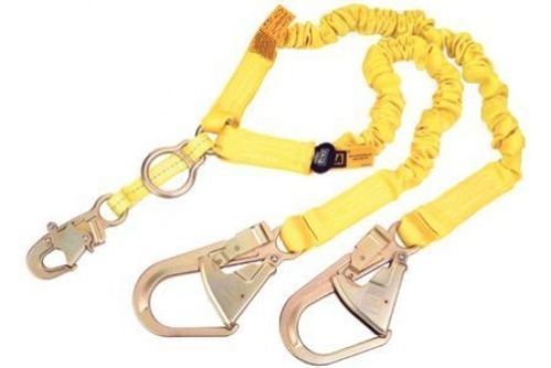 DBI/SALA Safety Rope Climbing SHOCKWAVE2 STEEL HOOKS DRING Y STRETCH LANYARD