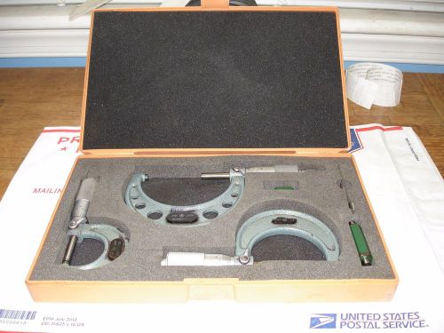 USED SET OF MITUTOYO 103-922  0-3&#034; OD MICROMETERS