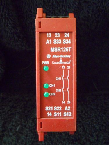 Allen Bradley MSR126T 1 Channel Safety Relay Cat No. 440R-N23117, 24V AC/DC
