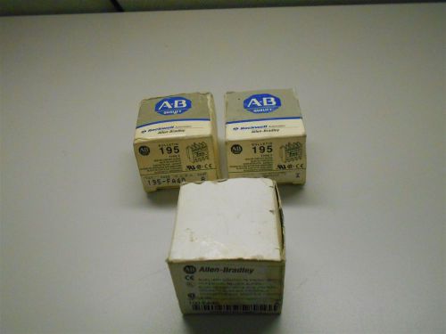 2 NEW ALLEN BRADLEY 195-FA40 &amp; 1 NEW ALLEN BRADLEY 100-FA40 CONTACT BLOCKS