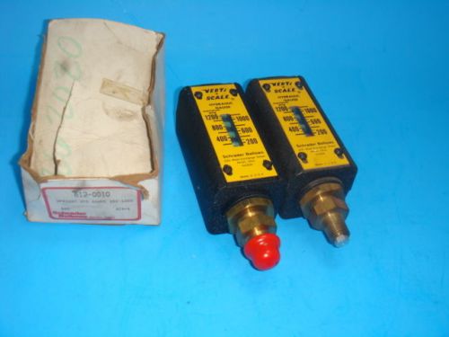 NEW SCHRADER BELLOWS, VERTI SCALE, 612-0010, HYDRAULIC GAUGE, 200-1200 PSIG, NEW