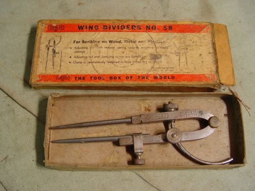 Estate Vintage Machinist Stanley No 58 Wing Divider 6&#034; L  Scribe Tool W/ Box