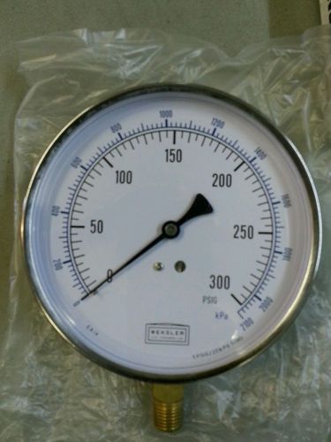 Weksler Pressure Gauge 4.5&#034; 100 PSI 1/4&#034; NPT, Stainless Steel