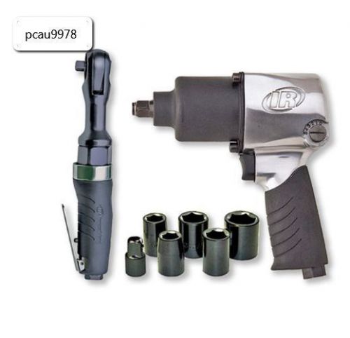 Ingersoll Rand 2317G Edge Series Air Impactool and Ratchet Kit, Black Maintain