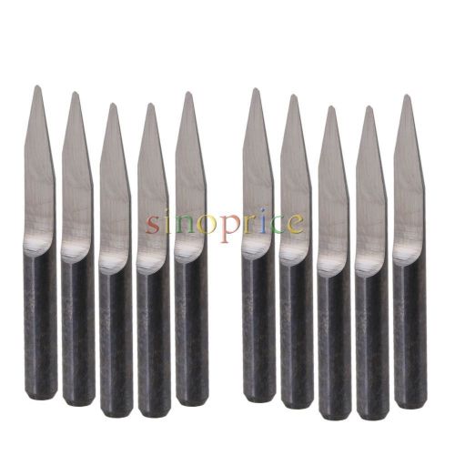 10x 1/8&#034; shank 0.6mm carbide engraving bit router cnc sculpture carving tool 20c for sale