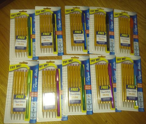 Paper Mate Mechanical Pencils w/ Free Inkjoy Pen 5 +1 each Lot of 10 - FREE SHIP