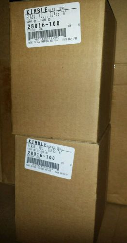 2 Cases of Kimax / Kimble Model: 28016  RAY-SORB 100 mL Volumetric Flask class A