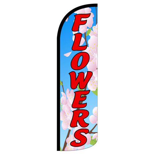 Flowers extra wide windless swooper flag jumbo sign banner made in usa for sale