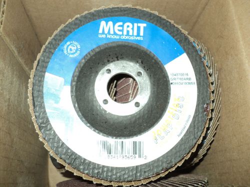 MERIT 08834191427 4-1/2&#034; Arbor Mount Flap Disc, Type 29, 36 Grit, 7/8&#034; M SIZE