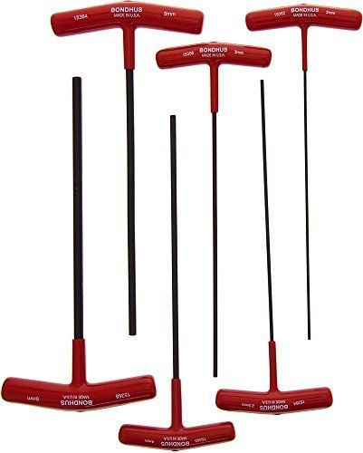 Bondhus 15348 Set of 6 Hex T-handles, 9-Inch Length, sizes 2-6mm