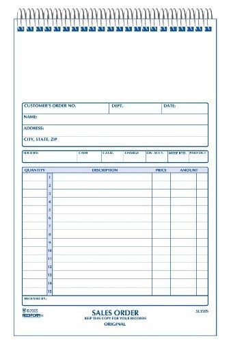 Rediform sales order book, carbonless, 3 part, 5.5 x 7.875&#034; 50 forms (5l350) for sale