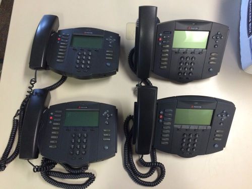 Lot of 4 - Polycom Soundpoint IP 500 SIP Business Phones