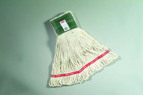 Rubbermaid FGA15206 Web Foot Medium Cotton Blend Looped-End Wet Mop Head White