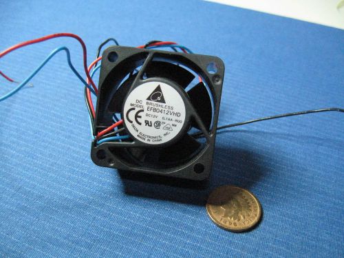 Delta Brushless 12VDC Fan, Model EFB0412VHD, 0.18A, 40x40x20mm, 3 Wire