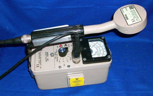 Ludlum 14C w/ 44-9 GM Pancake Probe &amp; Check Source Geiger Radiation Survey A/B/G