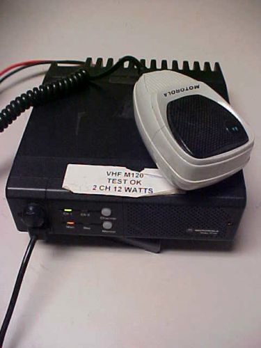 motorola radius m120 mobile radio 2ch vhf 16p 12w No ID Plate w/mic loc#a803