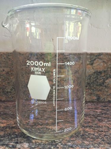 Kimax no. 14005 graduated 2000ml glass beaker for sale