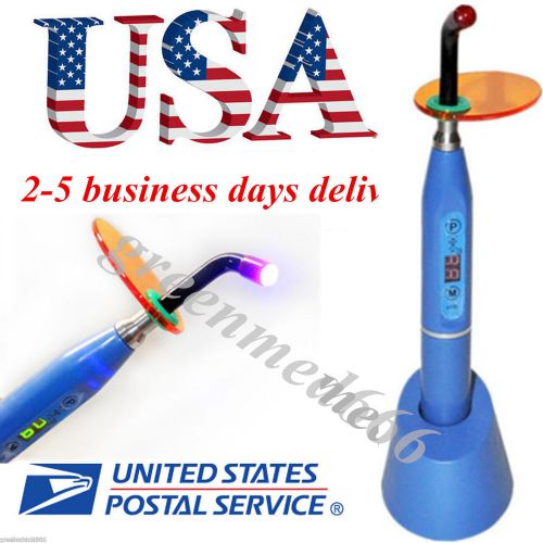 Us dental 1500mw  wireless cordless led curing light lamp + fiber guide tip 12mm for sale