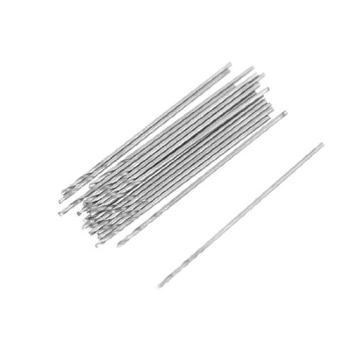 Straight shank metal spiral twist drill bit, 20 pieces 0.5mm diameter, gray, new for sale