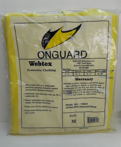 Webtex Protective Clothing OnGuard Jacket W/Attached Hood Medium NIP